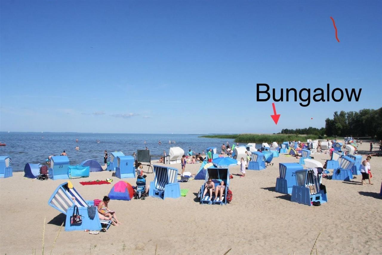 Sonniges Ferienhaus Fischer-Huus Vor Usedom & Direkt Am Haff Und Wasserzugang Monkebude Exterior photo